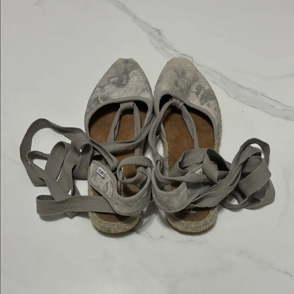 TOMS Women's Gray Espadrille Shoes